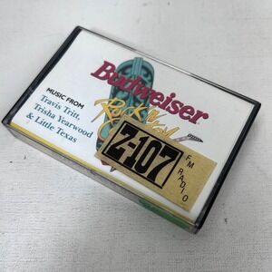 Budweiser Rock Country Sampler Cassette Tape Travis Tritt Trisha Yearwood Z107